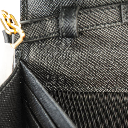 Prada Saffiano Metal Large Chain Wallet Nero Black 5 of 8