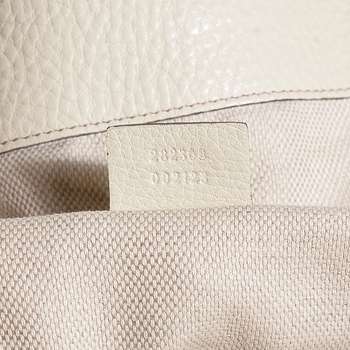 Pebbled Calfskin Large Soho Shoulder Bag Off White