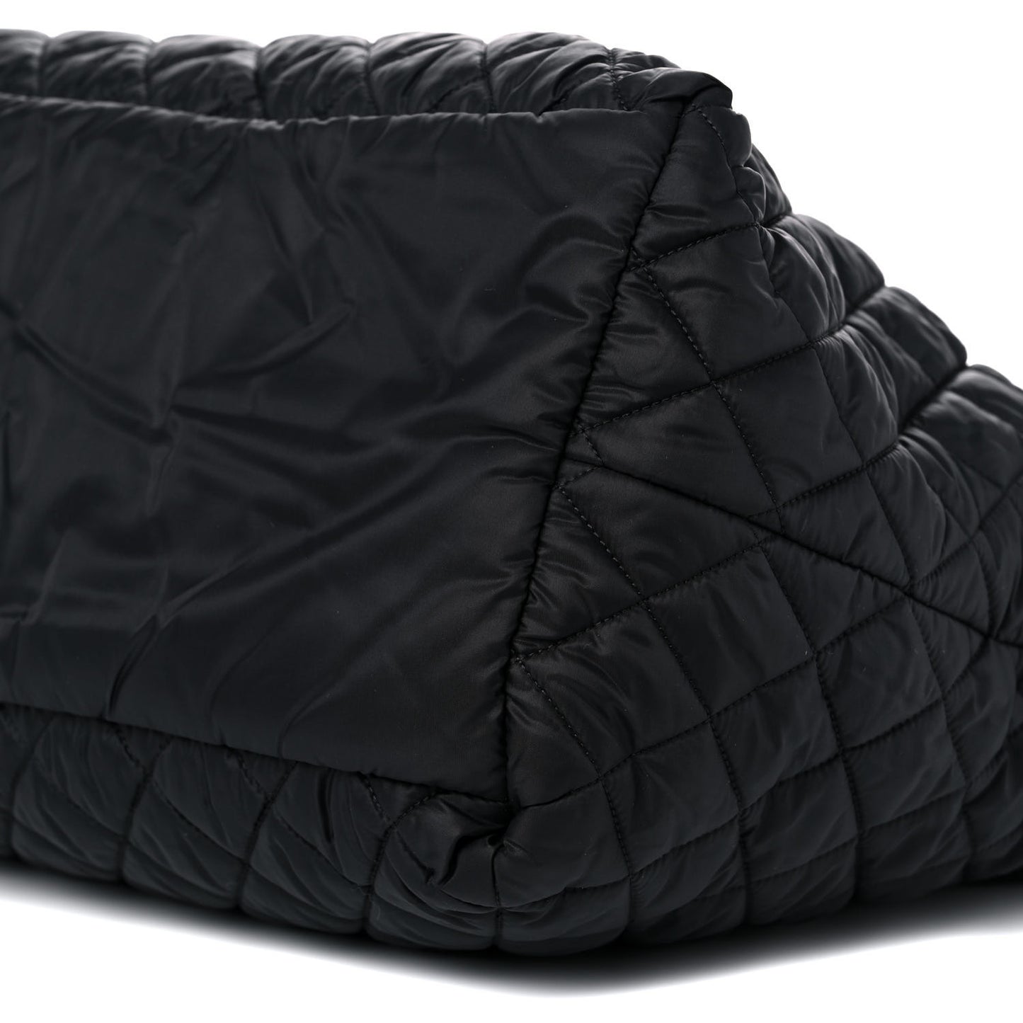 Nylon Quilted Large Coco Cocoon Tote Black