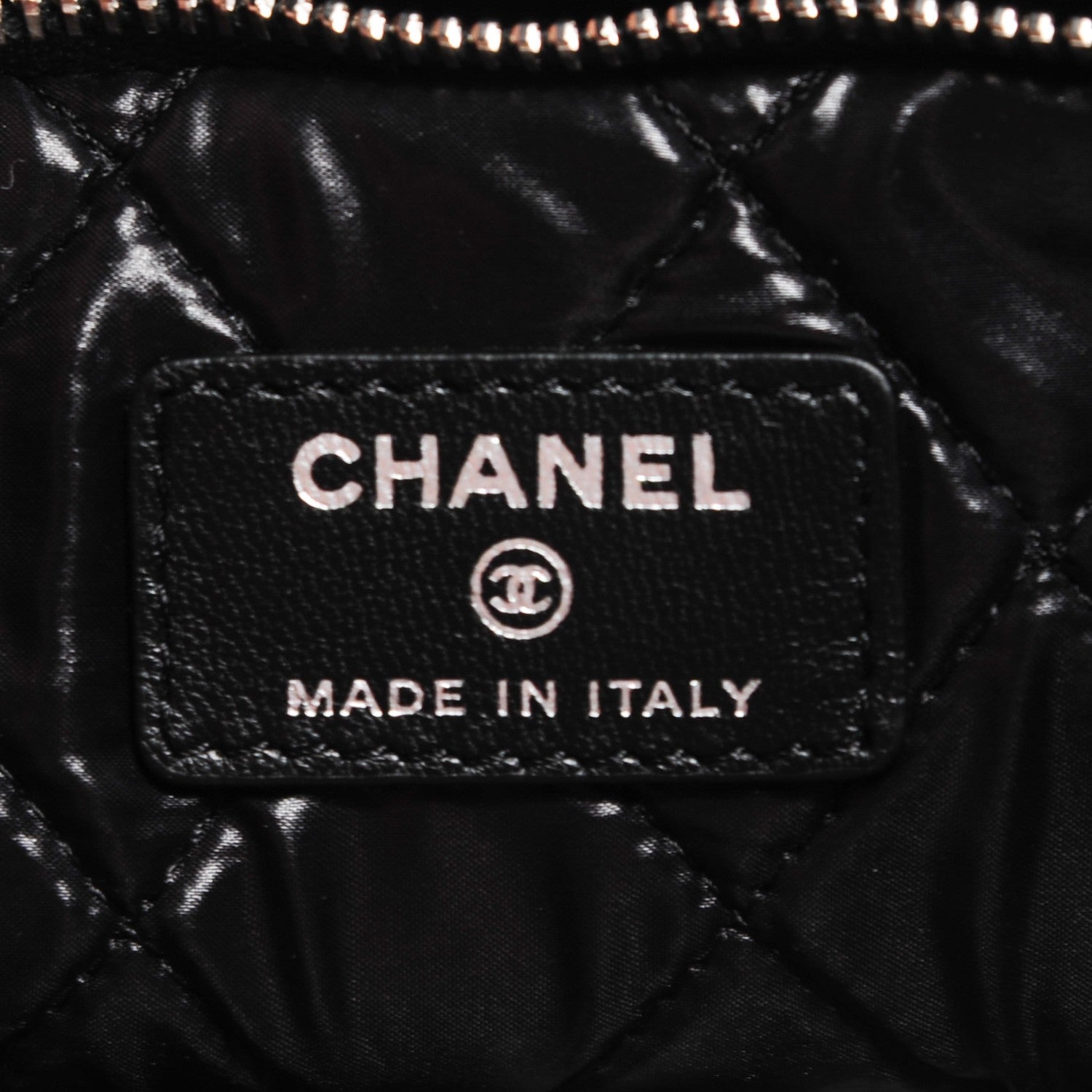Chanel Patent Calfskin Quilted Beauty CC Clutch Black 6 of 7