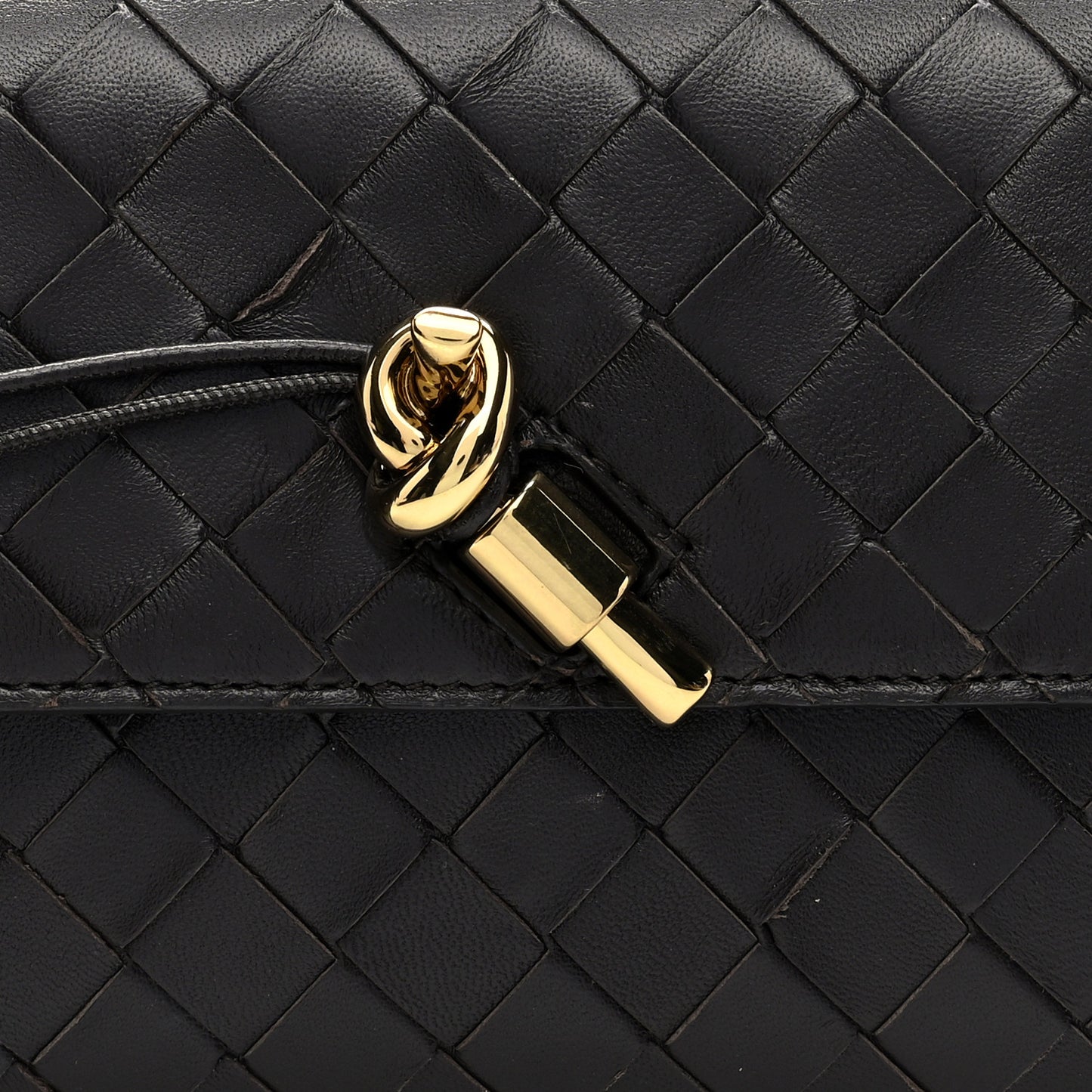 Nappa Intrecciato Long Andiamo Top Handle Clutch Fondant
