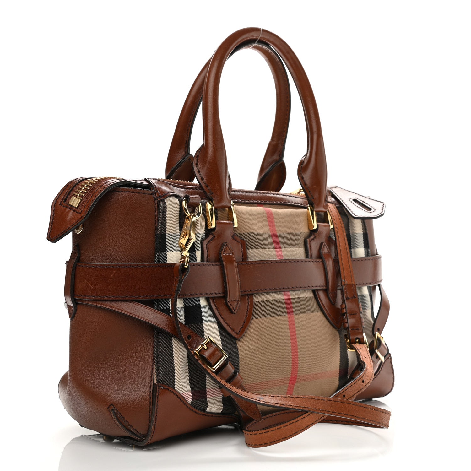 Burberry House Check Small Gladstone Dark Tan 4 of 37