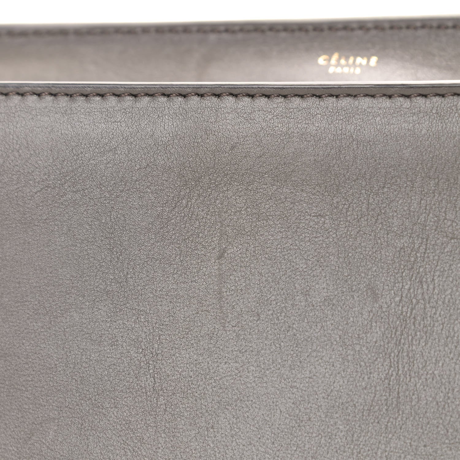 Celine Calfskin Suede Medium Tri-Color Trapeze Taupe 9 of 11