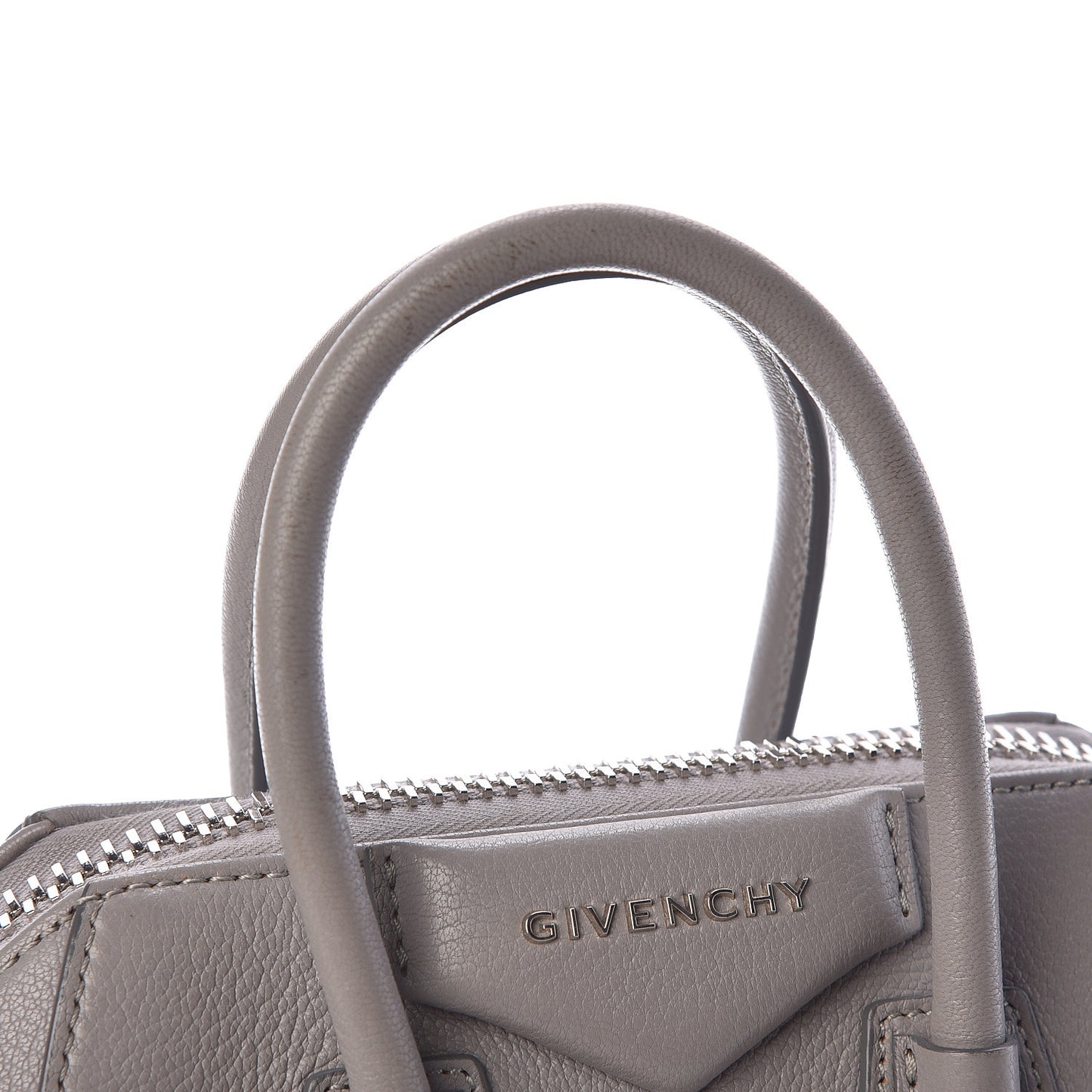 Sugar Goatskin Mini Antigona Pearl Grey