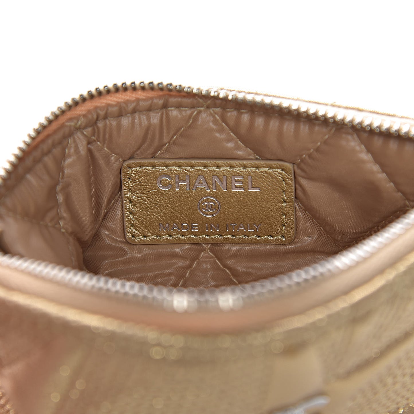 Metallic Lambskin Star Embossed Coin Purse Case Gold
