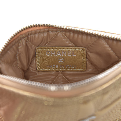 Chanel Metallic Lambskin Star Embossed Coin Purse Case Gold 6 of 10