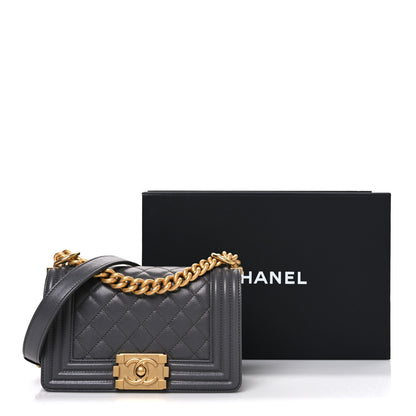 Chanel Caviar Quilted Small Boy Flap Dark Grey 11 of 11