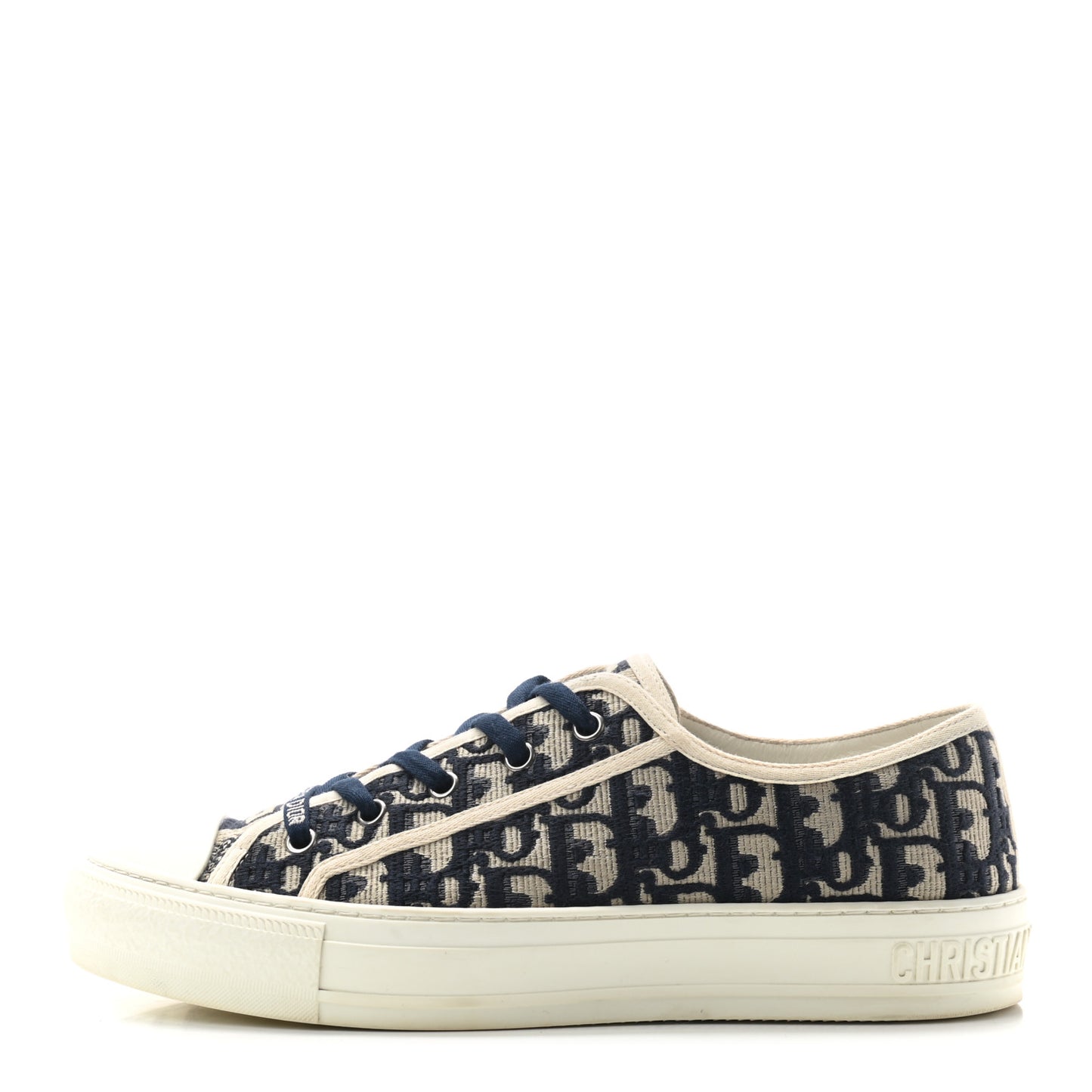Canvas Oblique Walk'N'Dior Low Top Sneakers 40 Deep Blue