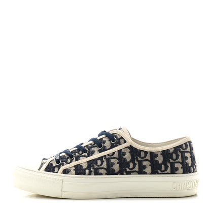 Christian Dior Canvas Oblique Walk'N'Dior Low Top Sneakers 40 Deep Blue 1 of 8