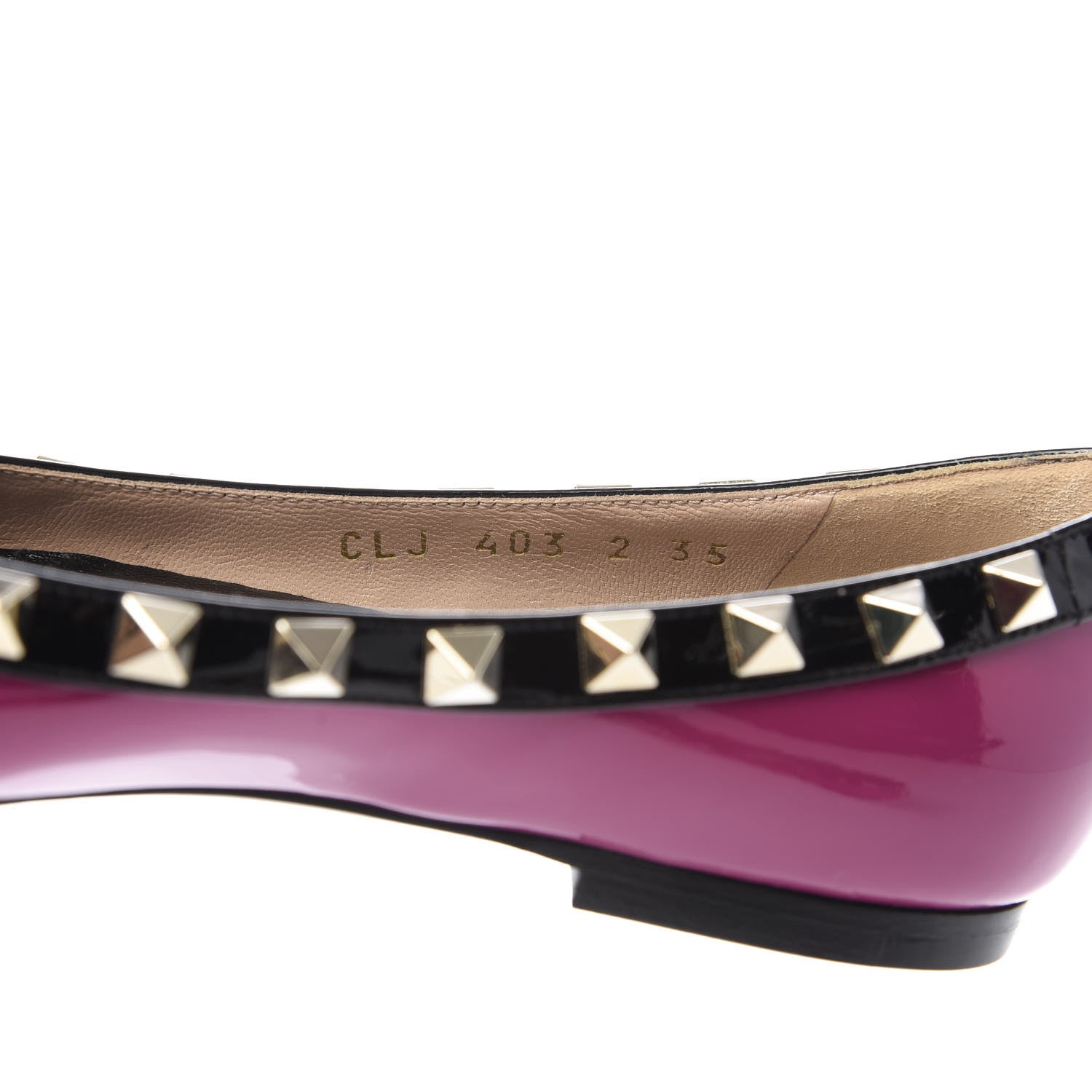 Valentino Garavani Patent Rockstud Ballerina Flats 35 Fuxia Black 9 of 10