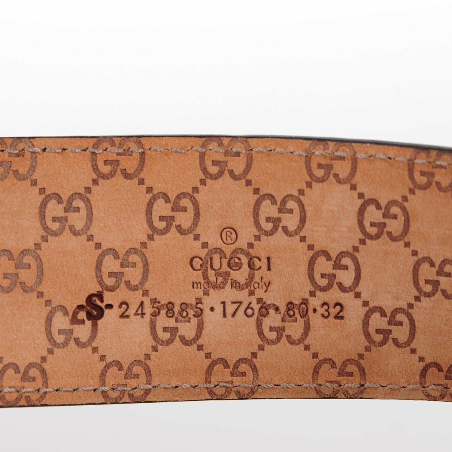 Gucci Calfskin Python Stirrup Buckle Belt 80 32 Khaki Light Brown 4 of 4