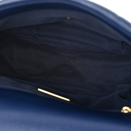 Chanel Goatskin Quilted Large Chanel 19 Flap Dark Blue 5 of 10