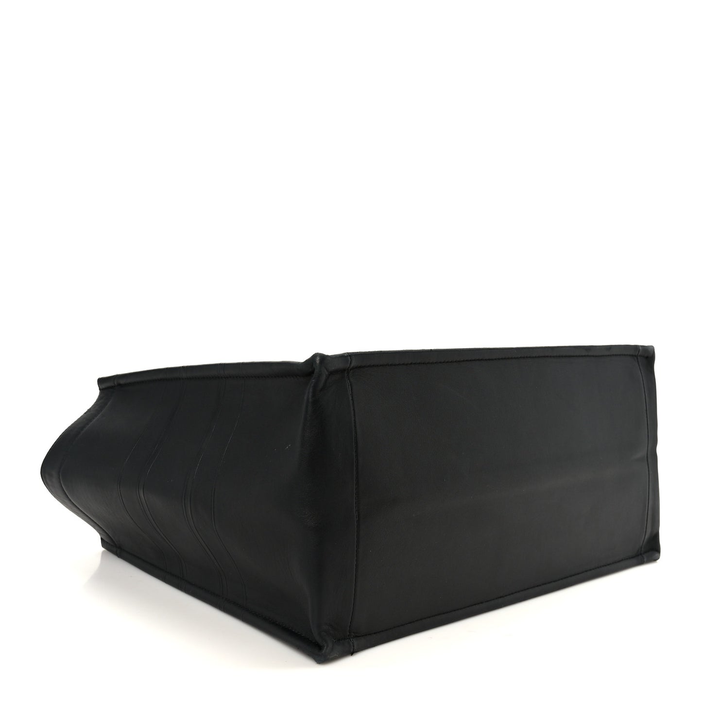 Calfskin Embossed Medium Book Tote Black