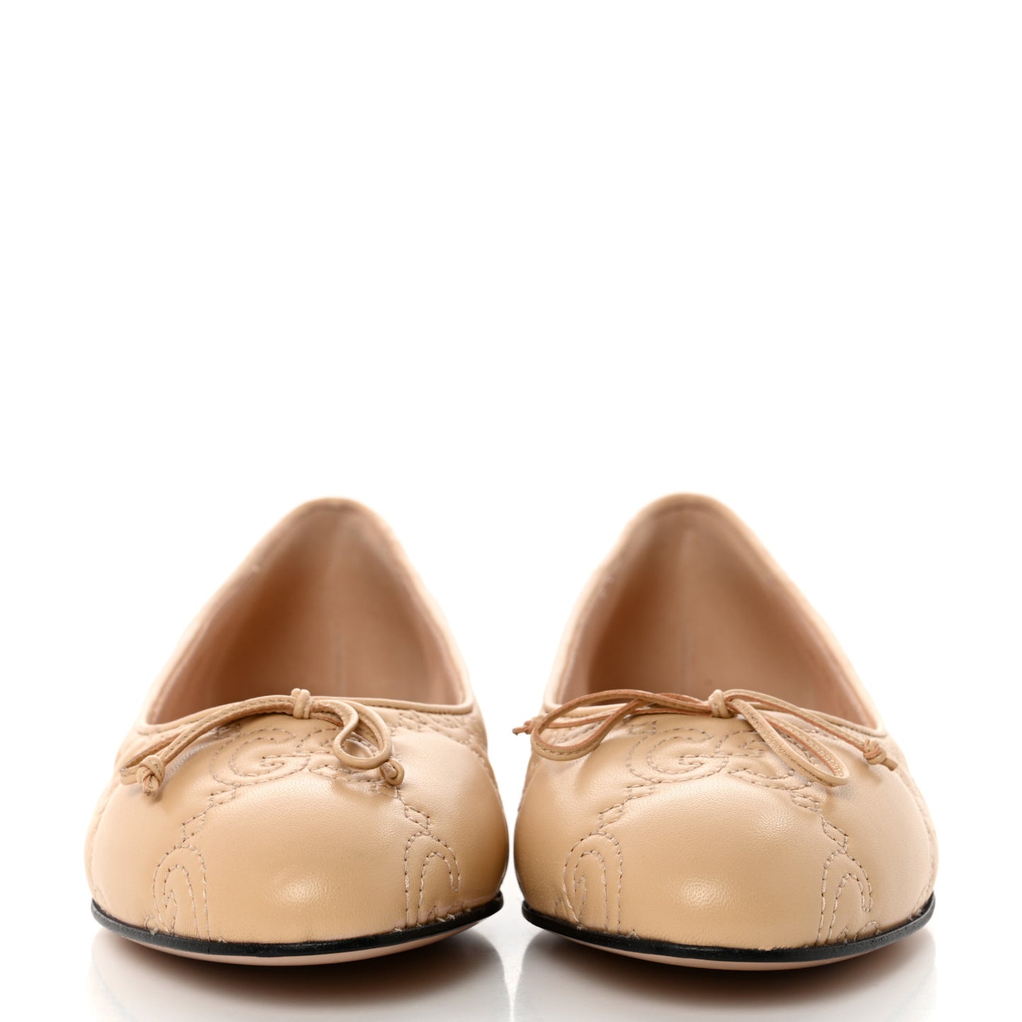 Nappa GG Matelasse Jolie Ballet Flats 38 Naturale