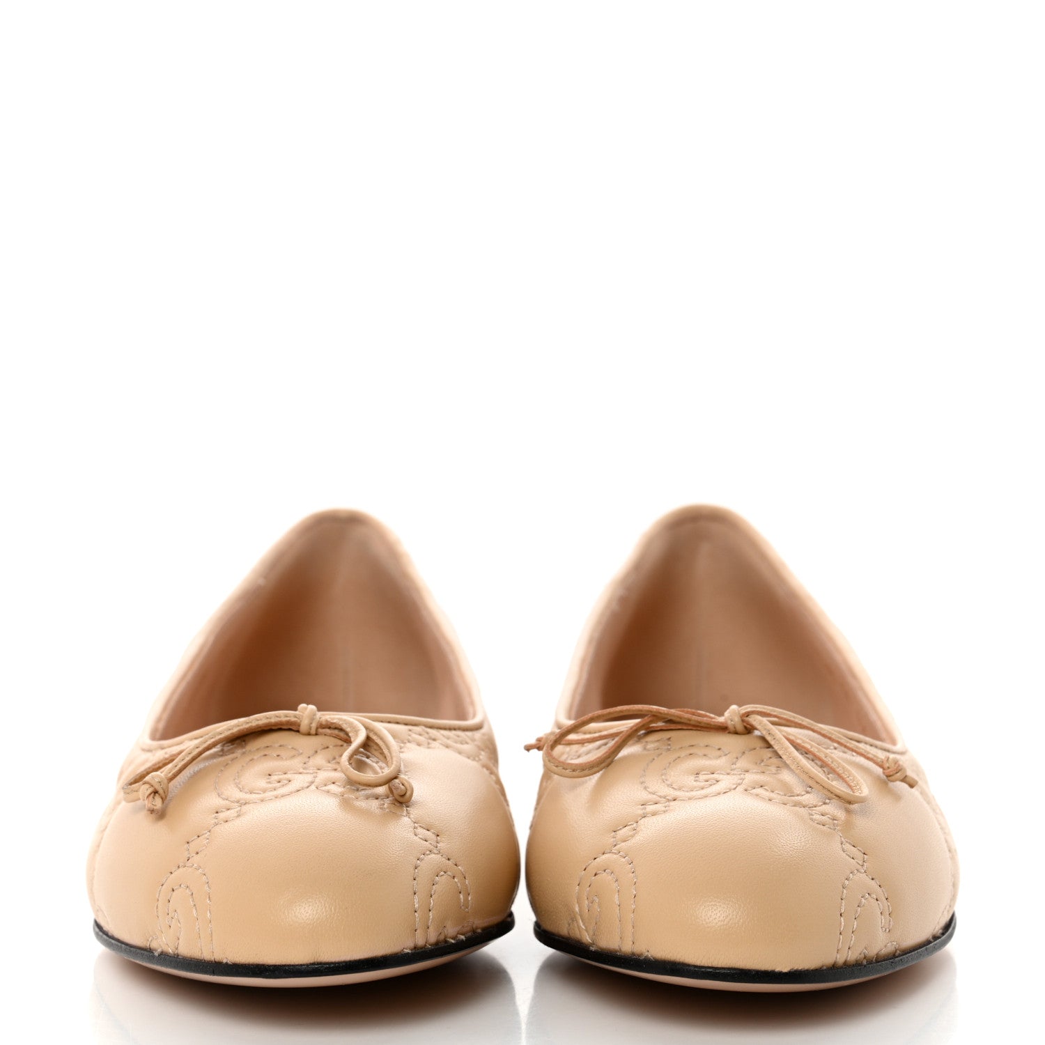 Gucci Nappa GG Matelasse Jolie Ballet Flats 38 Naturale 2 of 9