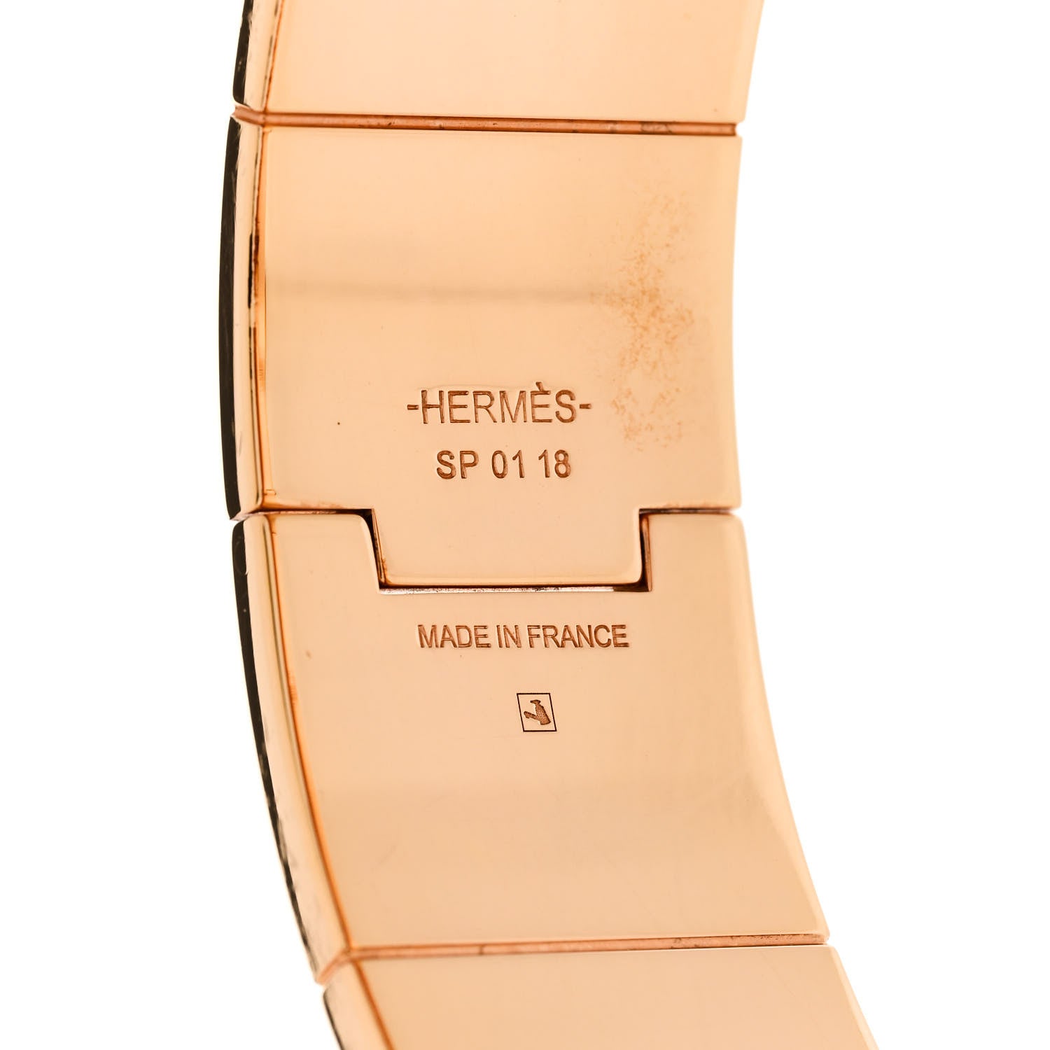 Hermes Enamel Printed Equateur Wide Hinged Bracelet L La Vie En Orange 4 of 5