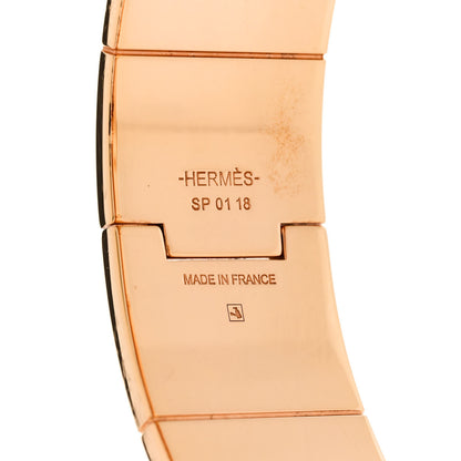 Hermes Enamel Printed Equateur Wide Hinged Bracelet L La Vie En Orange 4 of 5