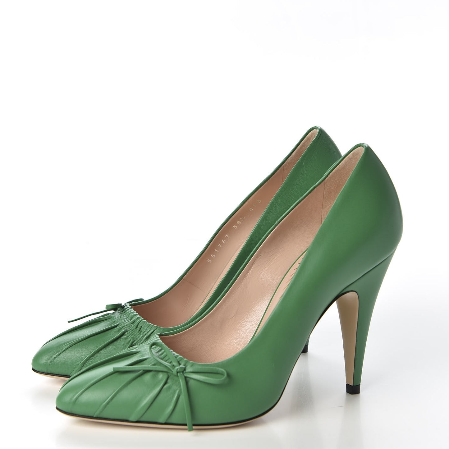 Nappa Bow High Heel Pumps 38.5 New Shamarock
