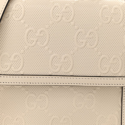 Gucci Calfskin GG Tennis Embossed Messenger Bag Mystic White 8 of 11