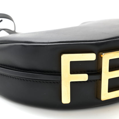 Fendi Vitello Grace Matte Mini Fendigraphy Hobo Bag Black 9 of 11