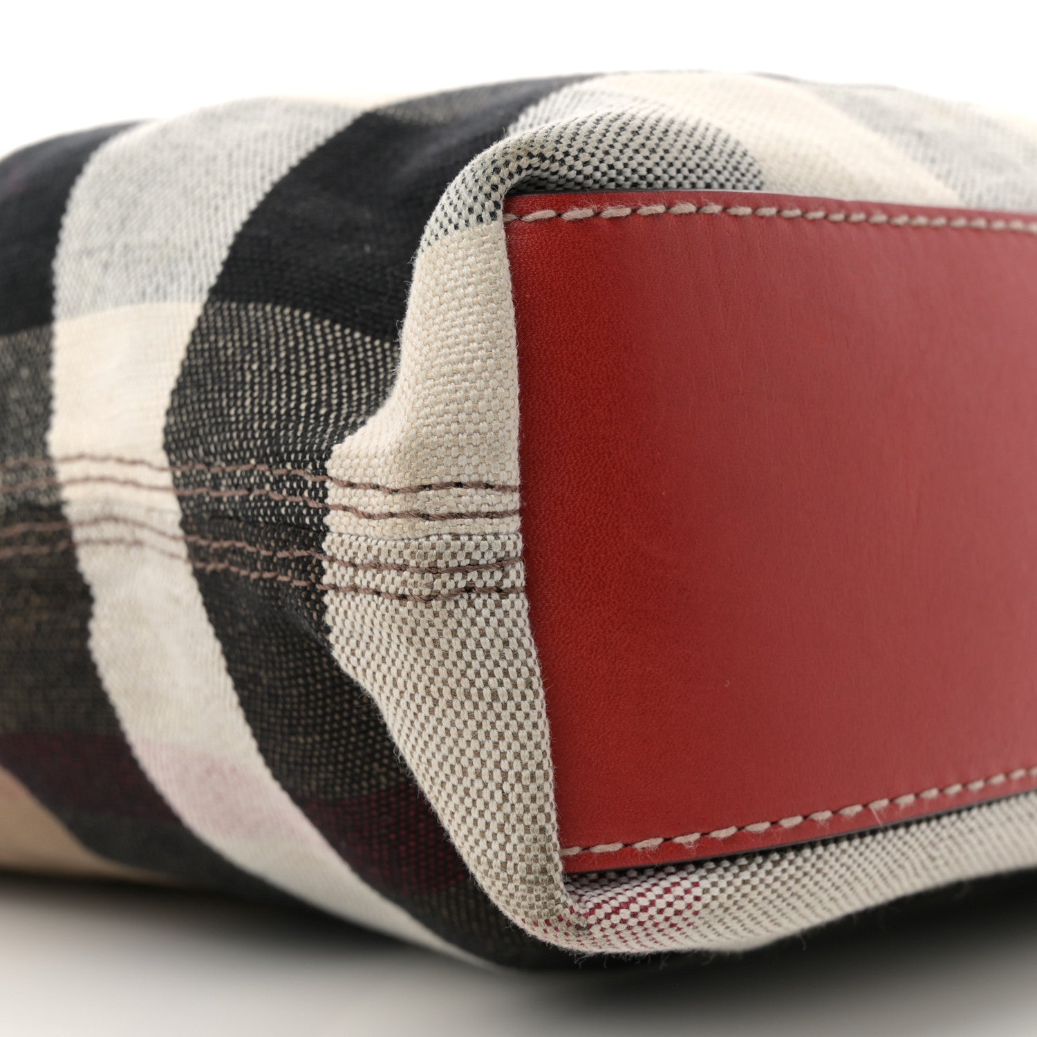 Burberry Canvas Mega Check Medium Tottenham Brit Tote Cadmium Red 8 of 10