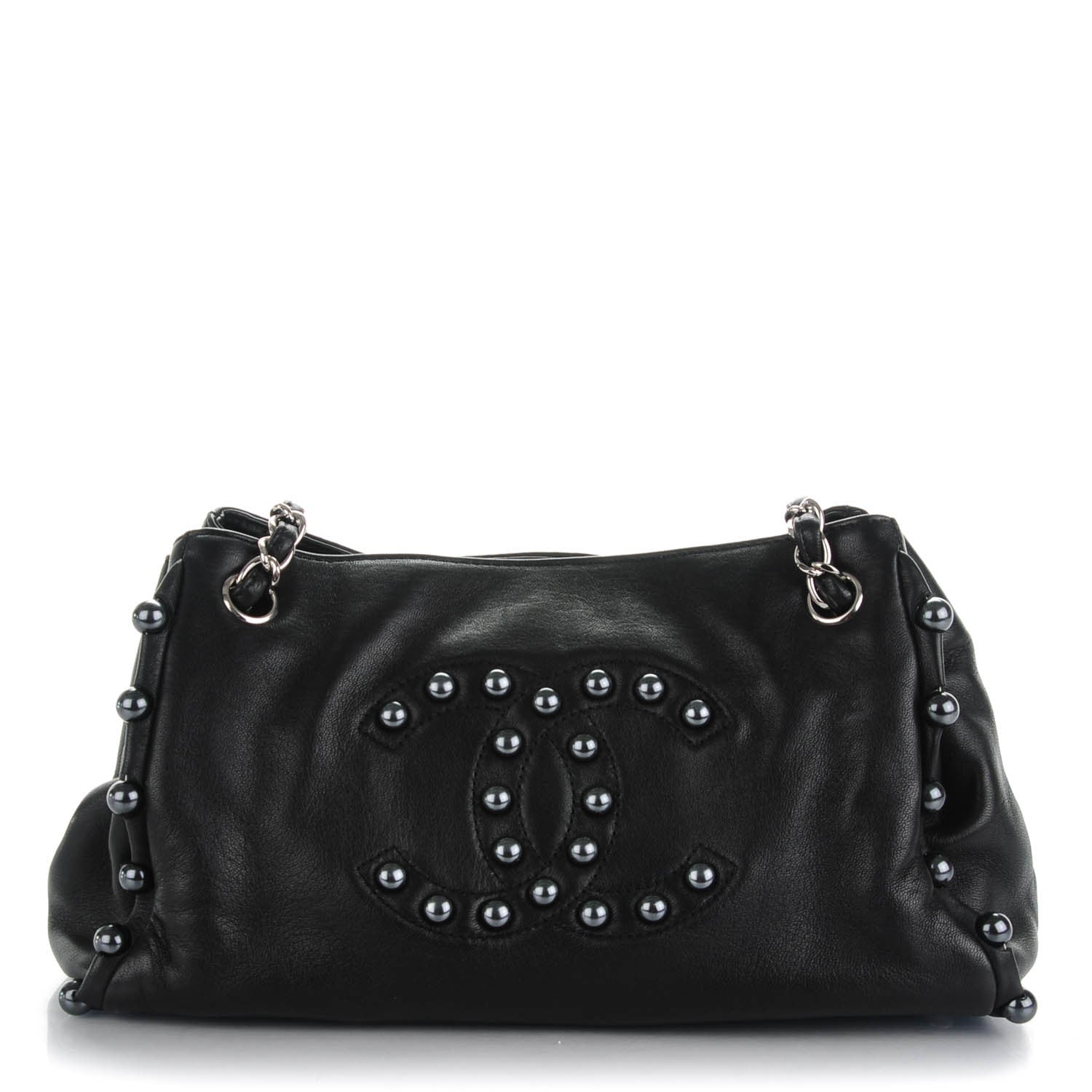 Chanel Lambskin Pearl Obsession Tote Black 1 of 7