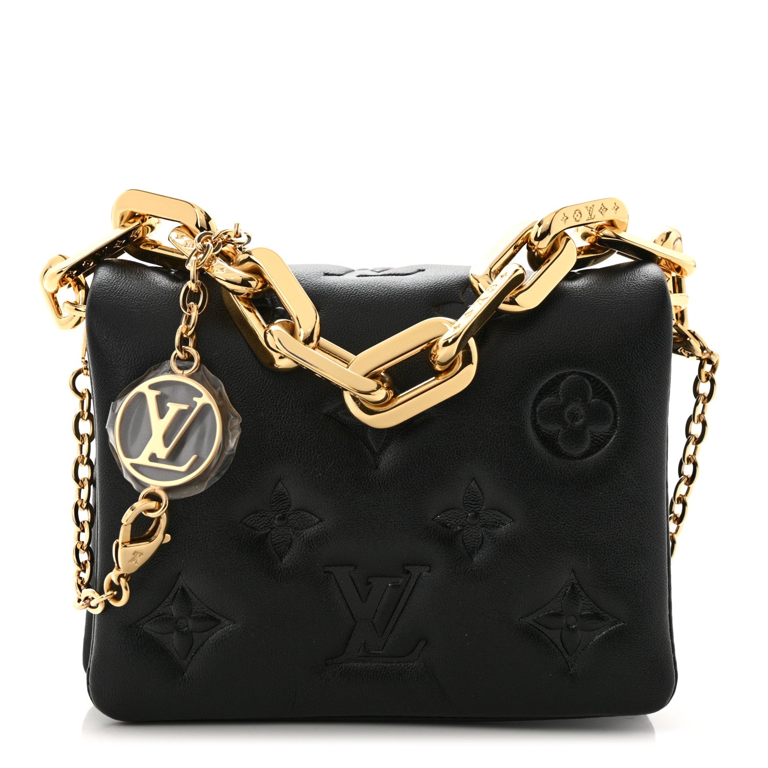 Louis Vuitton Lambskin Embossed Monogram Coussin Belt Bag Black 1 of 9