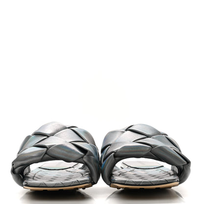 Bottega Veneta Laser Nappa Maxi Intrecciato Lido Flat Sandals 37.5 Oyster 2 of 7