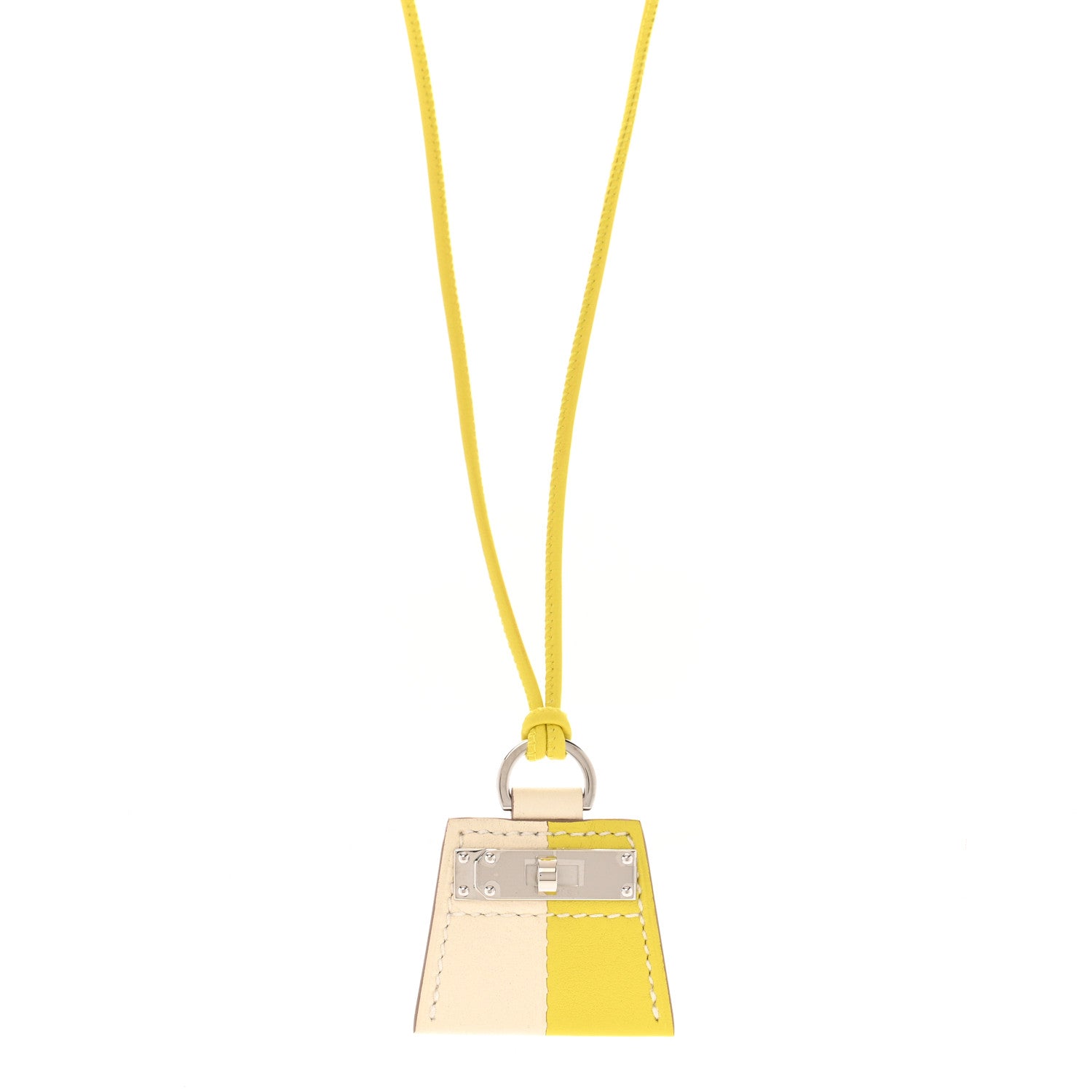 Hermes Swift Monpetit Small Kelly Pendant Necklace Nata Lime 1 of 6