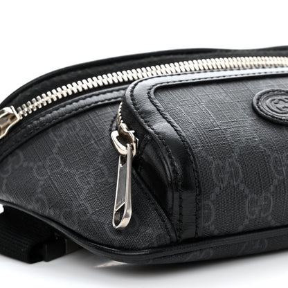 Gucci GG Supreme Monogram Textured Calfskin Retro Interlocking G Belt Bag Black 10 of 11