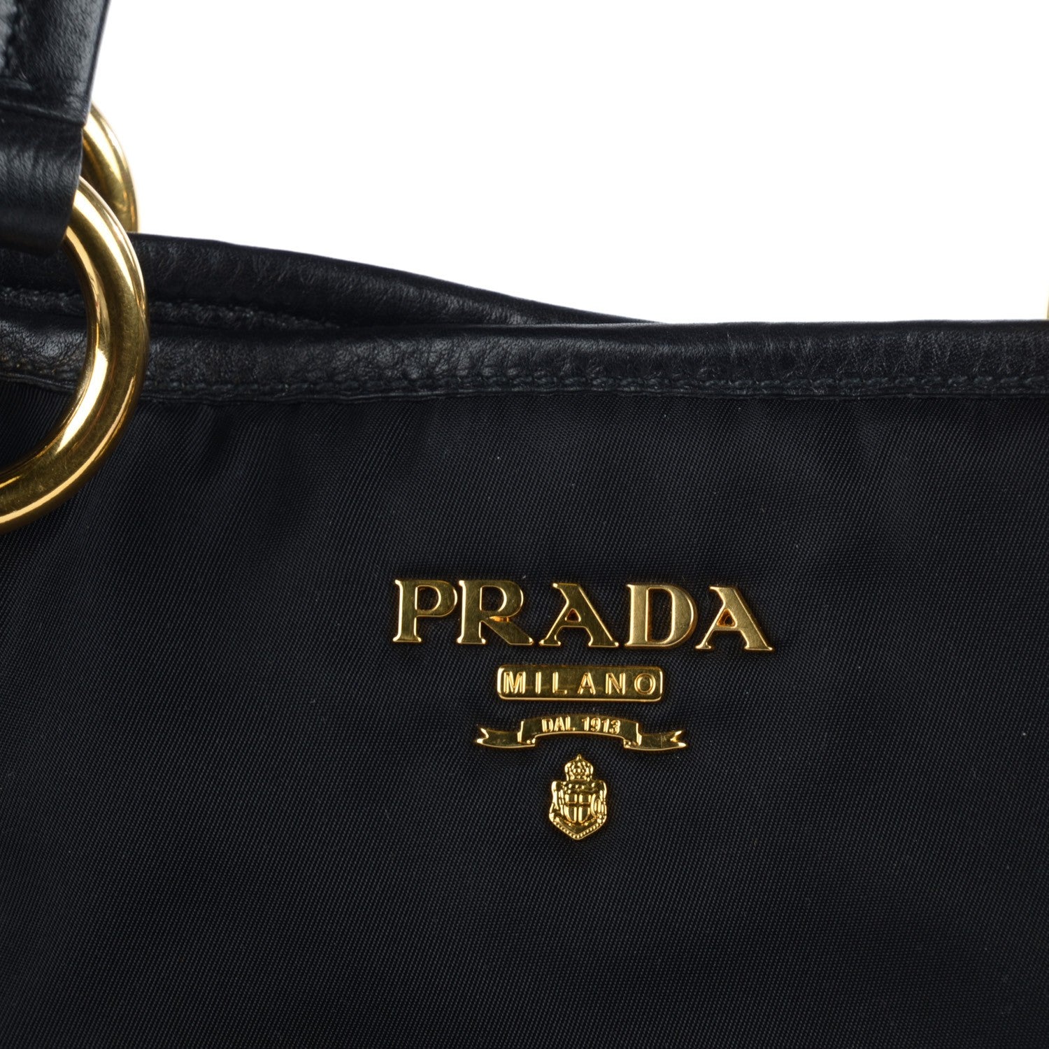 Prada Tessuto Nylon Vitello Daino Tote Nero Black 9 of 9