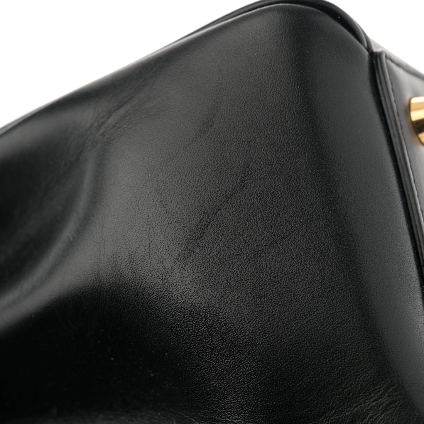 Satinated Calfskin Small 16 Top Handle Bag Black