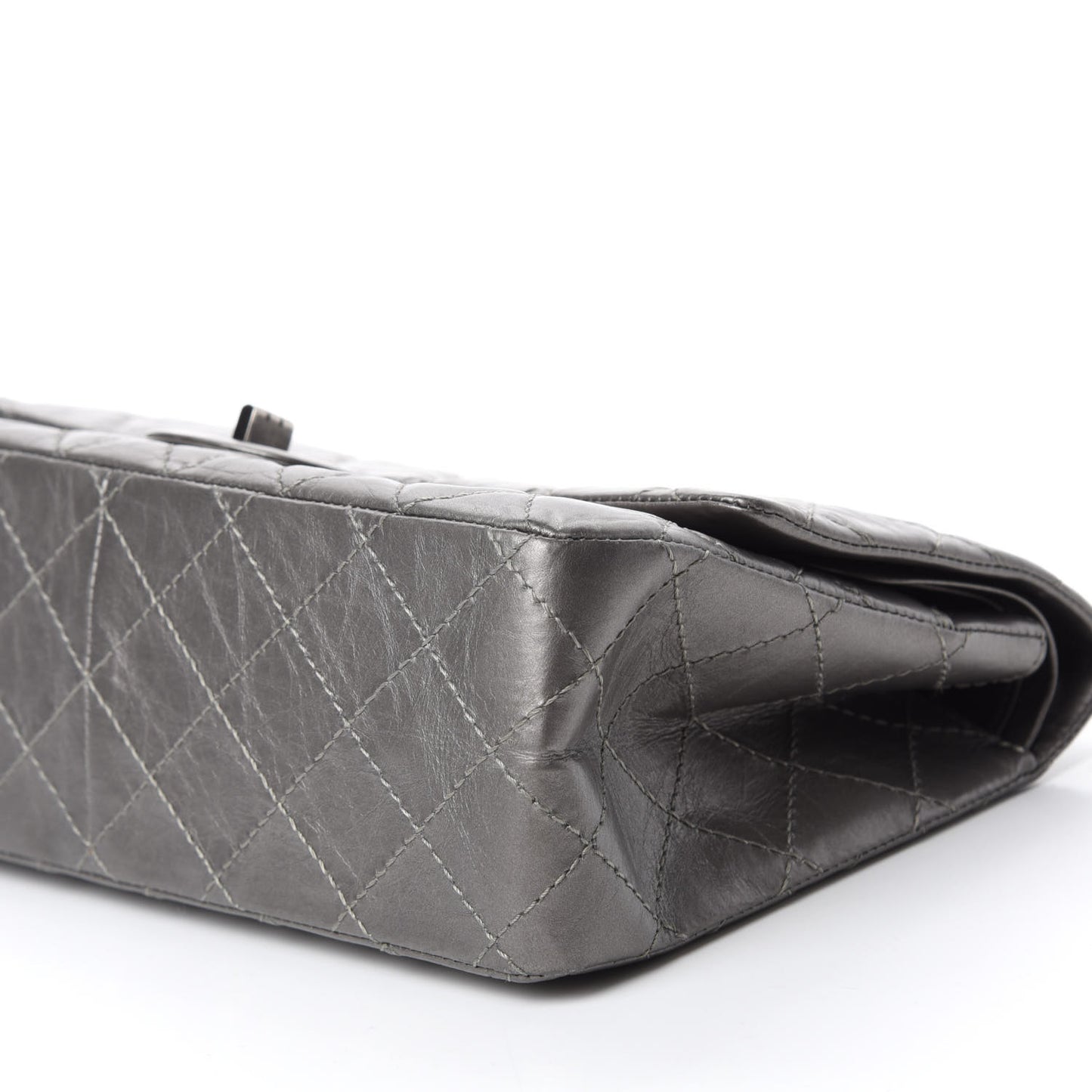 Metallic Aged Calfskin Quilted 2.55 Reissue 226 Flap Silver