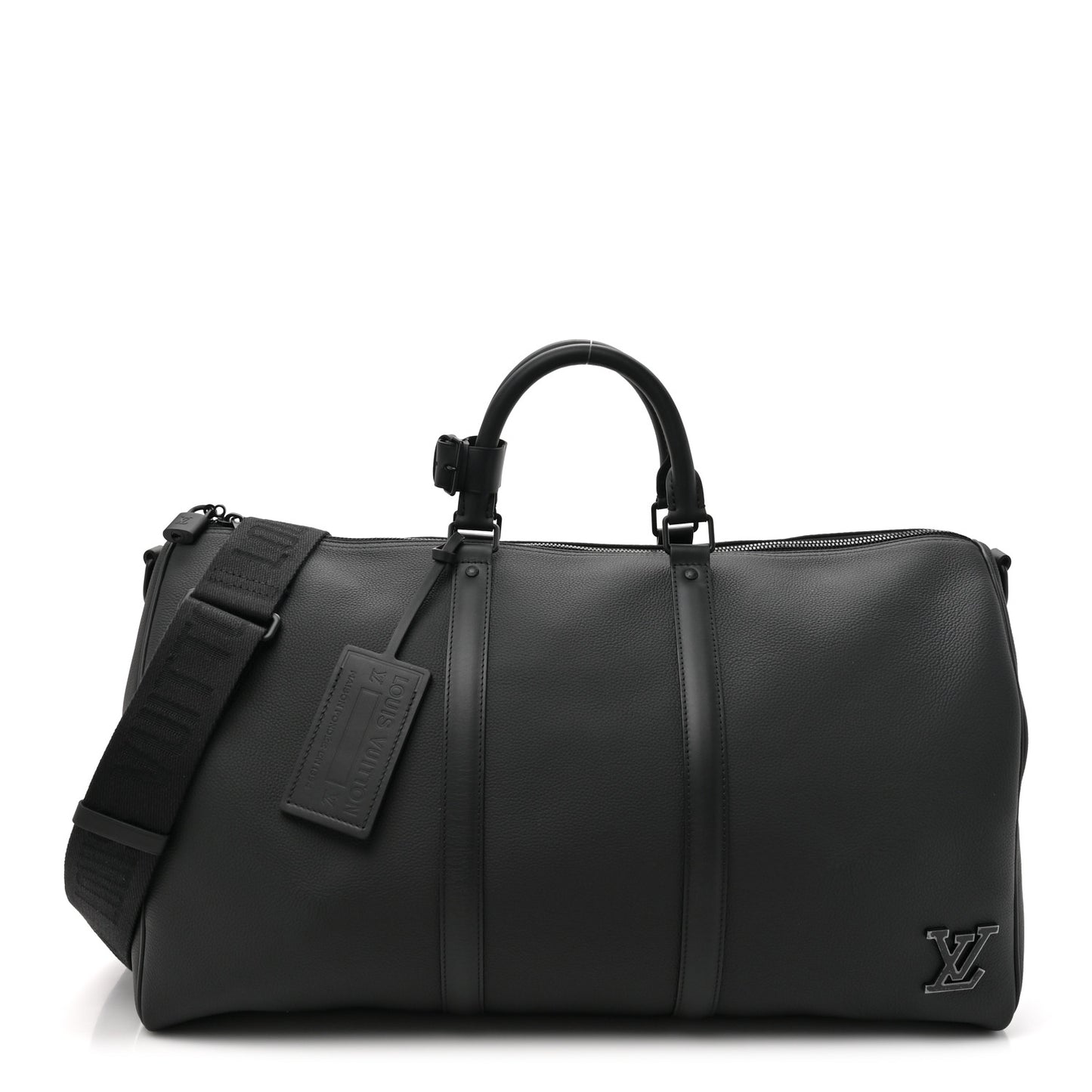 Grained Calfskin Aerogram Keepall Bandouliere 50 Black
