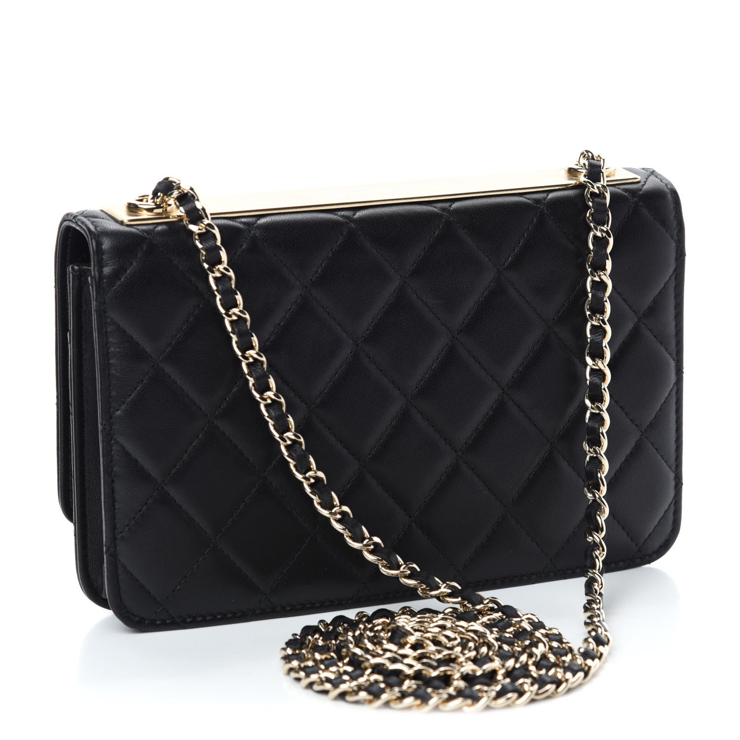 Chanel Lambskin Quilted Trendy CC Wallet On Chain WOC Black 3 of 13