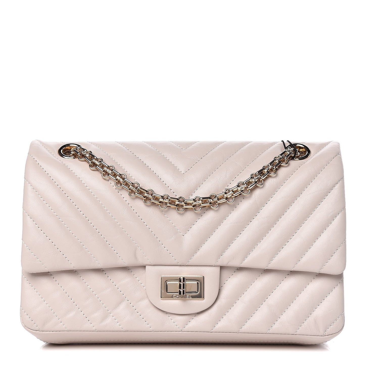 Aged Calfskin Chevron Quilted 2.55 Reissue 225 Flap Ivory