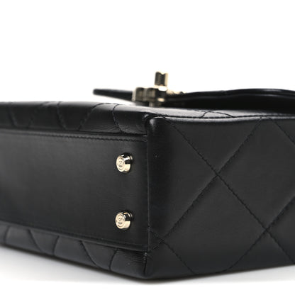 Chanel Shiny Calfskin Quilted CC Handle Vanity Flap Bag Black 10 of 10