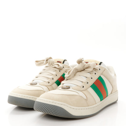 Gucci Nylon Nubuck Web Womens Screener Sneakers 36 Mystic White Dusty Milk 3 of 10