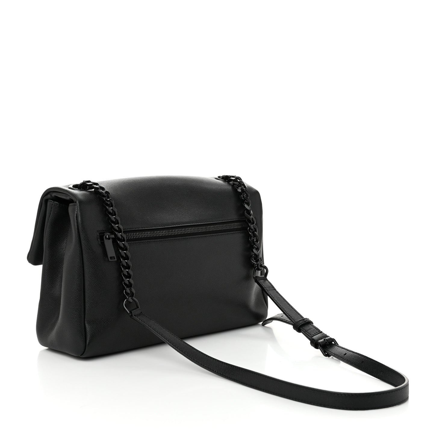 Grain De Poudre Medium West Hollywood Monogram Fold-Over Black