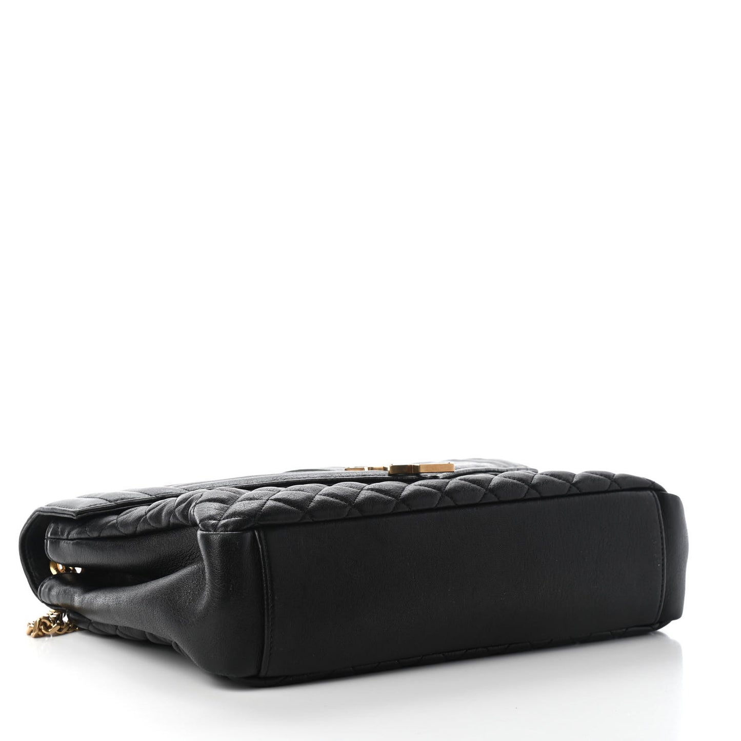 Calfskin Mixed Matelasse Triquilt Large Monogram Satchel Black