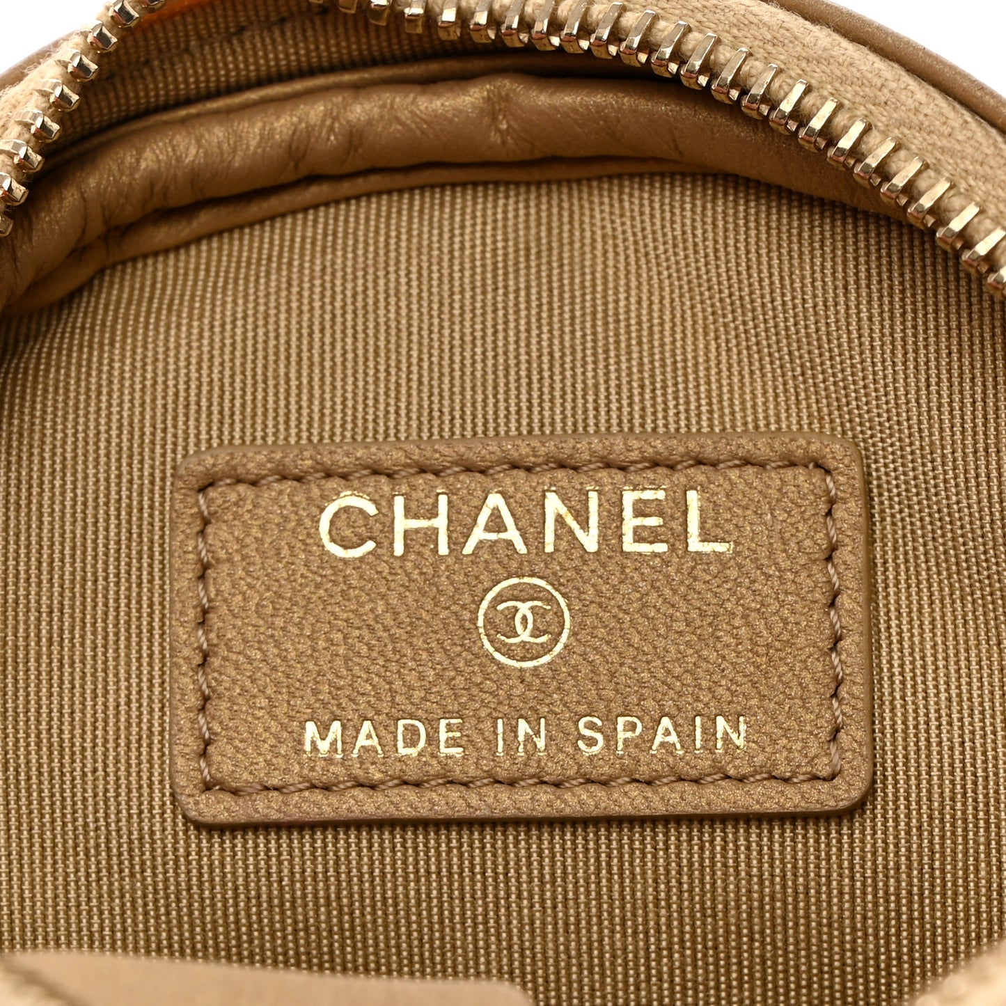 Metallic Lambskin Quilted Zip Around Classic Coin Purse Gold