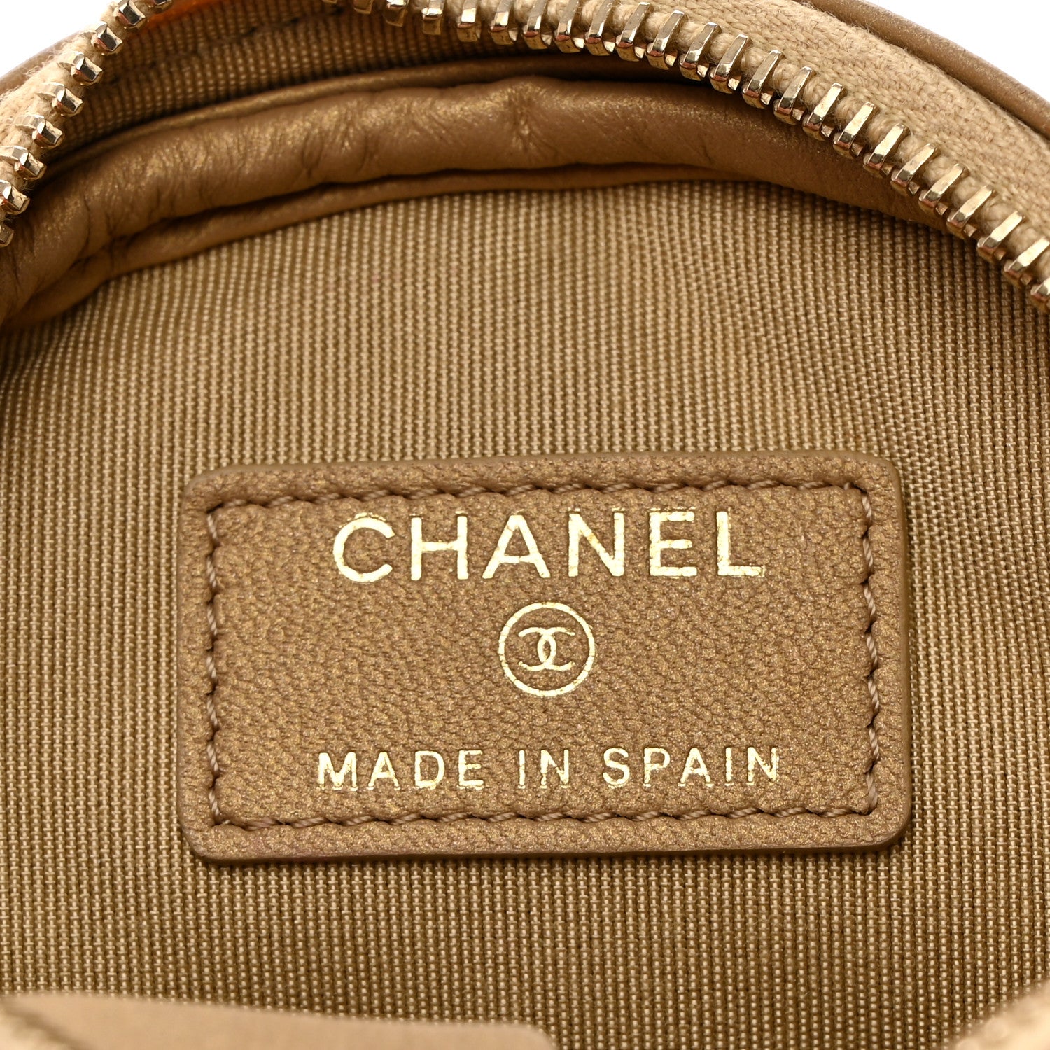 Chanel Metallic Lambskin Quilted Zip Around Classic Coin Purse Gold 6 of 9