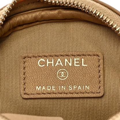 Chanel Metallic Lambskin Quilted Zip Around Classic Coin Purse Gold 6 of 9