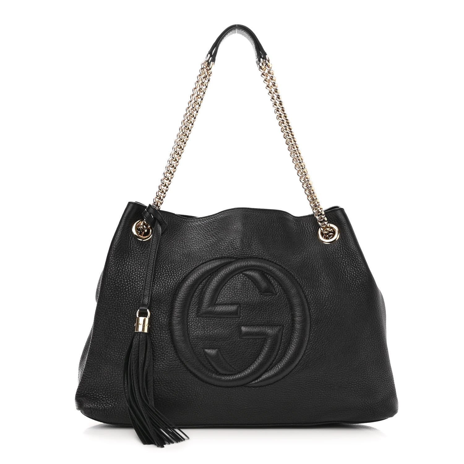 Gucci Pebbled Calfskin Medium Soho Chain Shoulder Bag Black 1 of 11