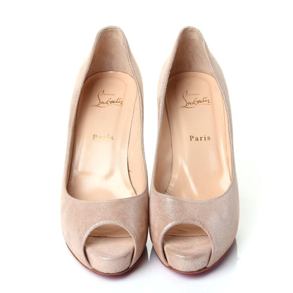 Christian Louboutin Suede Lame New Very Prive 100 Pumps 40 Poudre 5 of 11