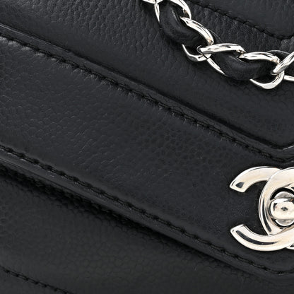 Chanel Caviar Chevron Quilted Small Single Flap Black 8 of 10