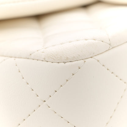Chanel Lambskin Quilted Mini Lion Charm Top Handle Rectangular Flap White 12 of 15