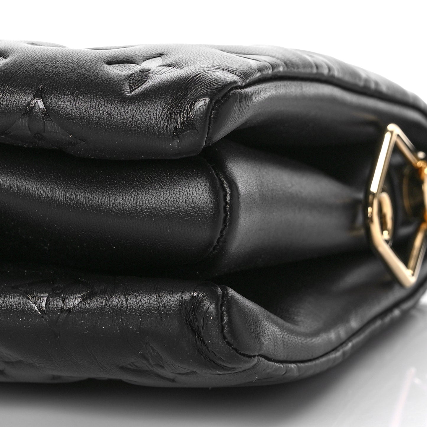 Lambskin Embossed Monogram Coussin PM Black