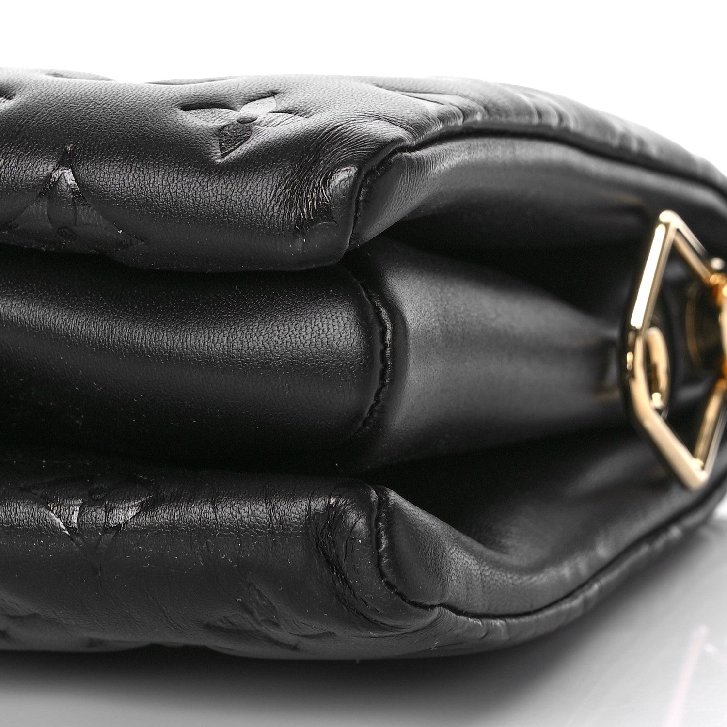 Louis Vuitton Lambskin Embossed Monogram Coussin PM Black 9 of 10
