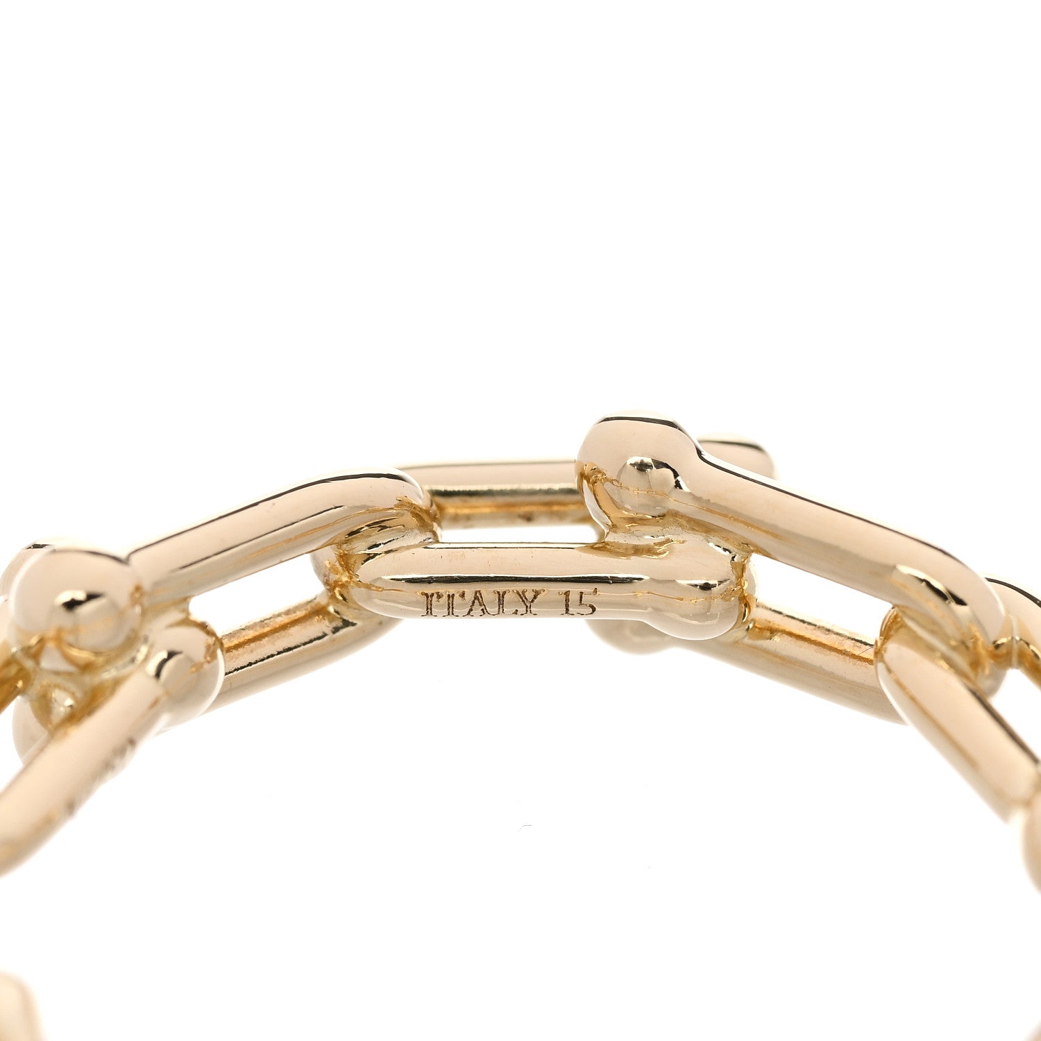 Tiffany 18K Yellow Gold Hardwear Micro Link Ring 54 6.75 6 of 7